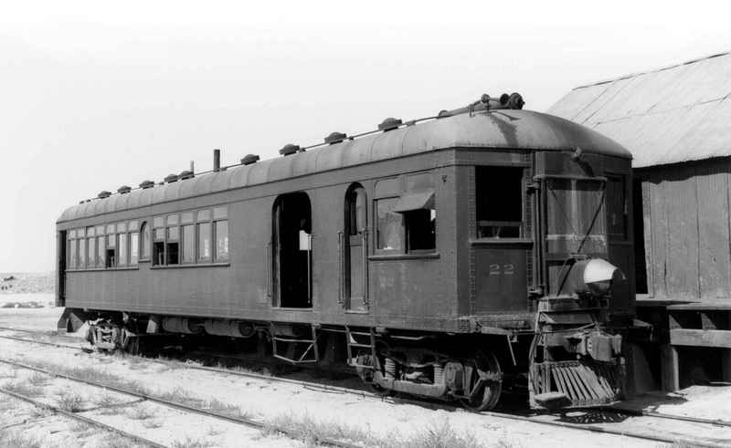 Nevada Copper Belt No. 22, the steel-bodied Hall-Scott motor car that the railroad's crews preferred to the older, wood-bodied Hall-Scott motor car No. 21, in 1940.