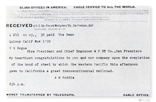 Telegram from Keddie to Bogue