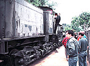 Convention guests checking out the Shay